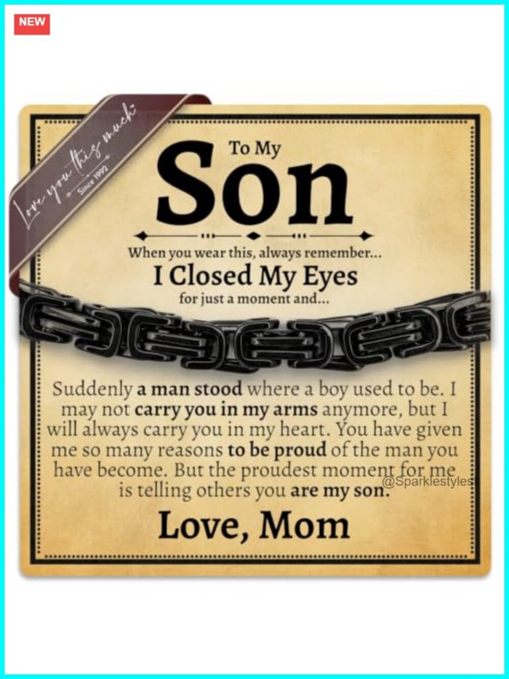Cuban Chain Stainless Steel Bracelet for Son Sentimental Gift
